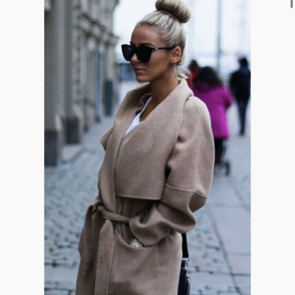 ZARA Handmade Waterfall Patch Pockets Wool coat - Picture 14 of 14